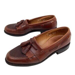 Handcrafted Allen Edmonds Cody Kiltie Tassel Loafers Woven Leather Dress Shoes M